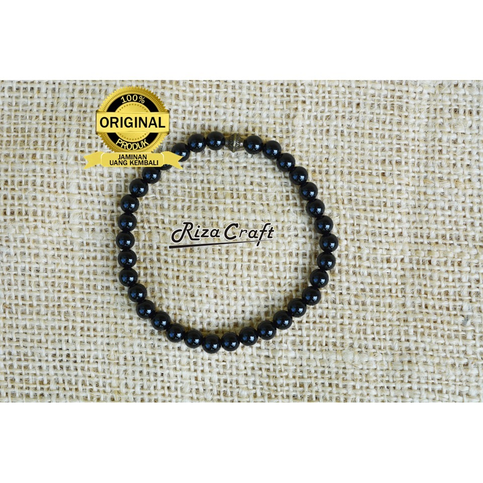 Gelang Tasbih Batu Asli Hitam Onyx