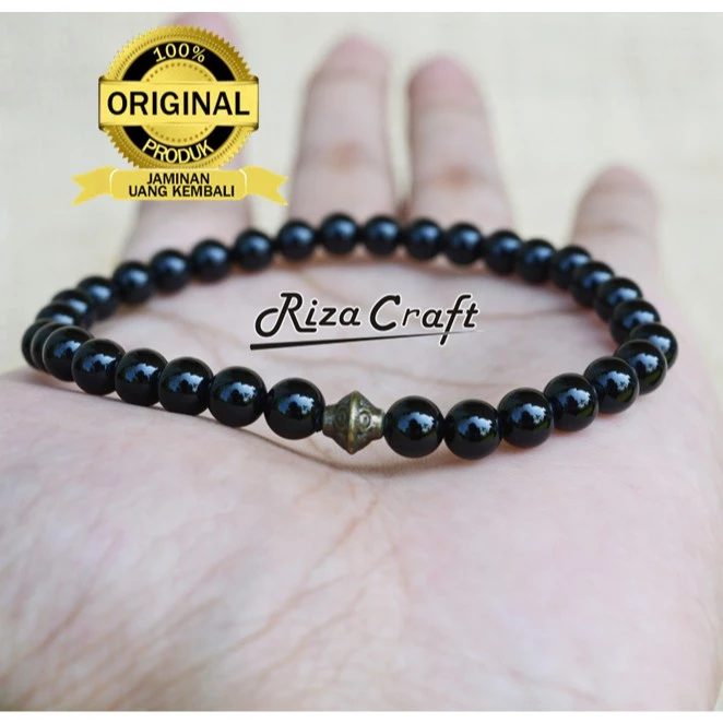 Gelang Tasbih Batu Asli Hitam Onyx