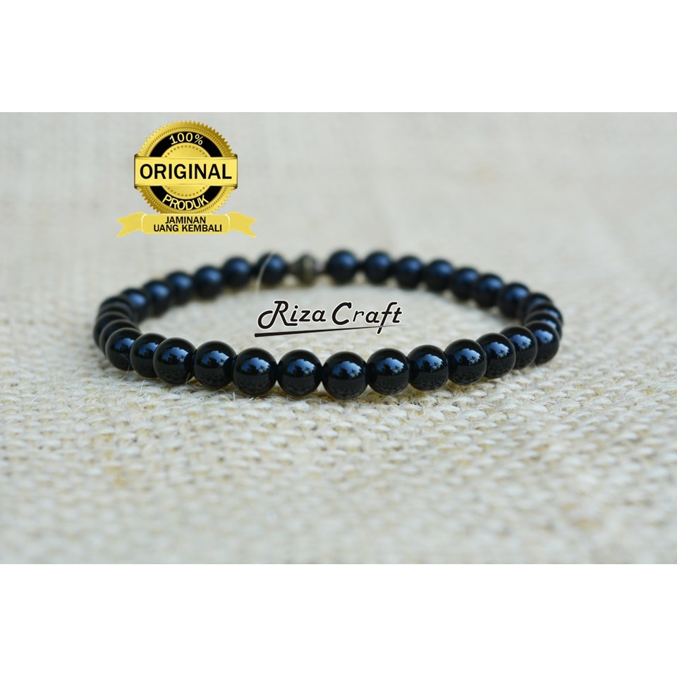 Gelang Tasbih Batu Asli Hitam Onyx