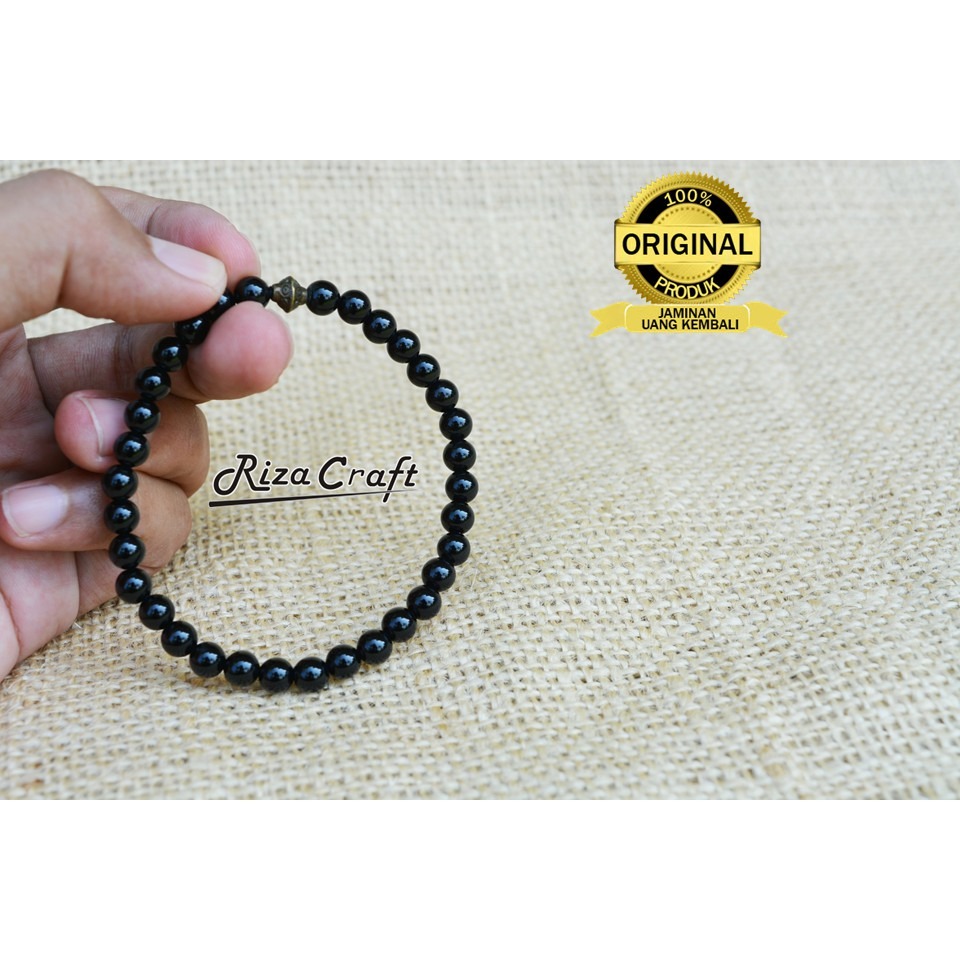 Gelang Tasbih Batu Asli Hitam Onyx