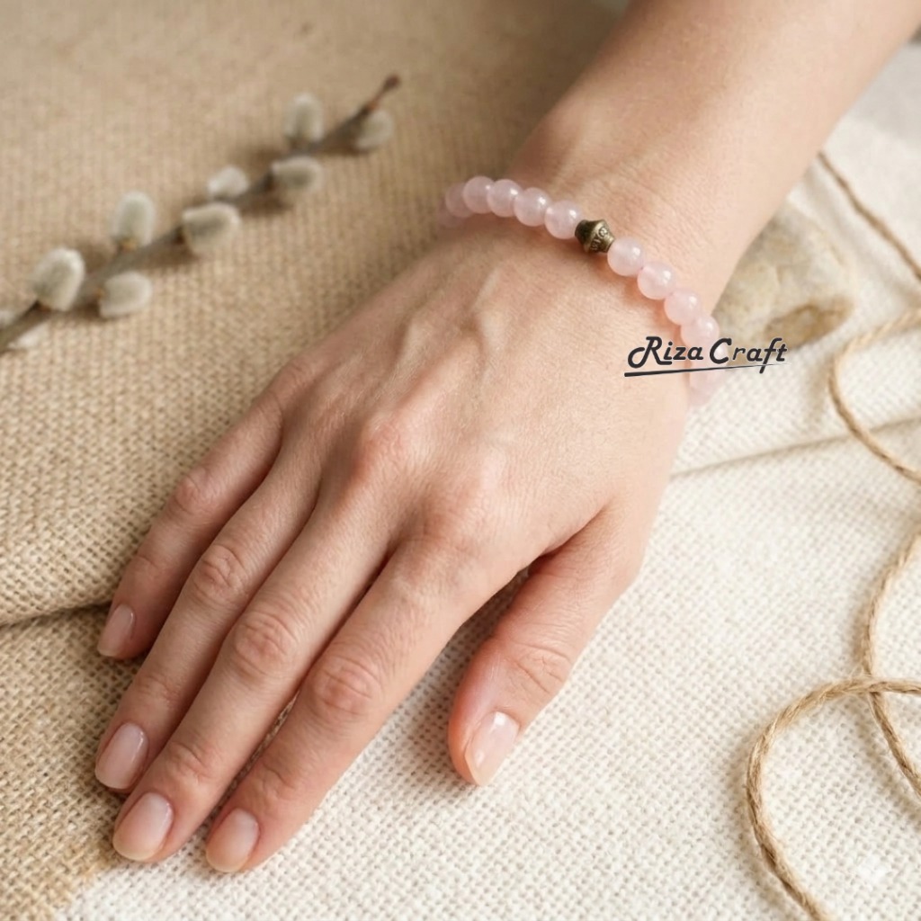 Gelang Batu Rose Quartz