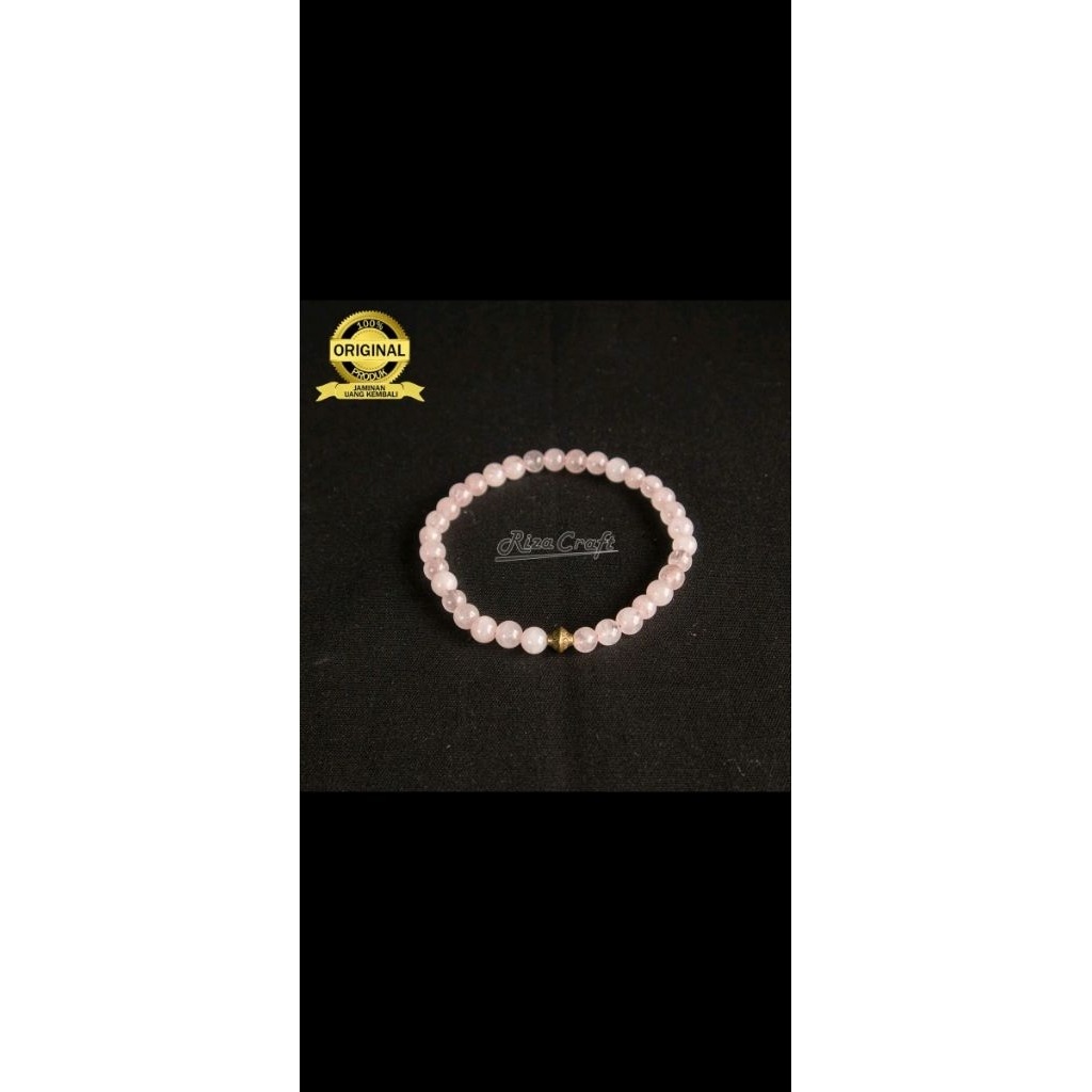 Gelang Batu Rose Quartz