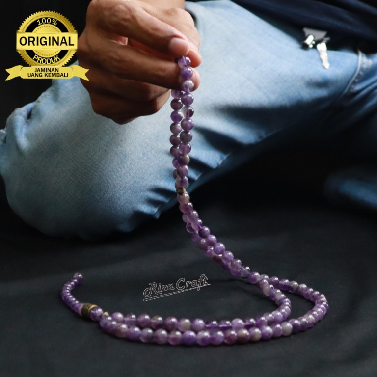Tasbih Batu Kecubung Ungu Asli Kalimantan