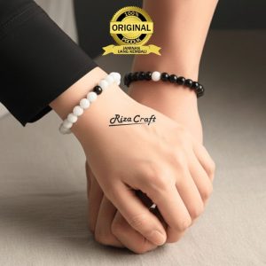 Gelang Couple Batu Onyx Howlite
