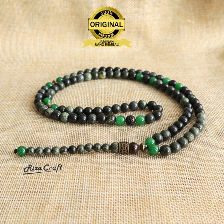 Tasbih Batu Giok Hitam Black Jade