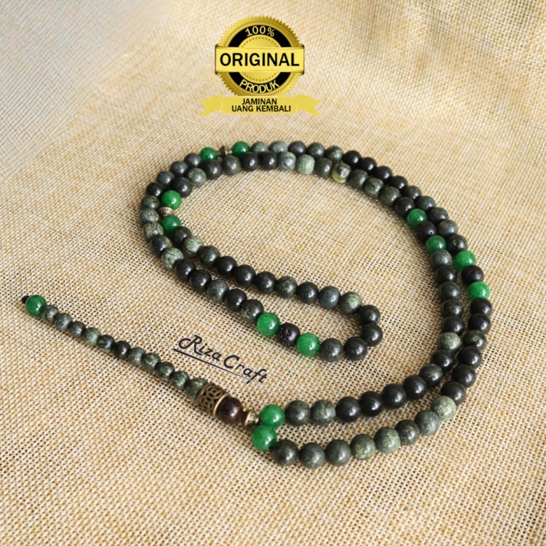 Tasbih Batu Giok Hitam Black Jade