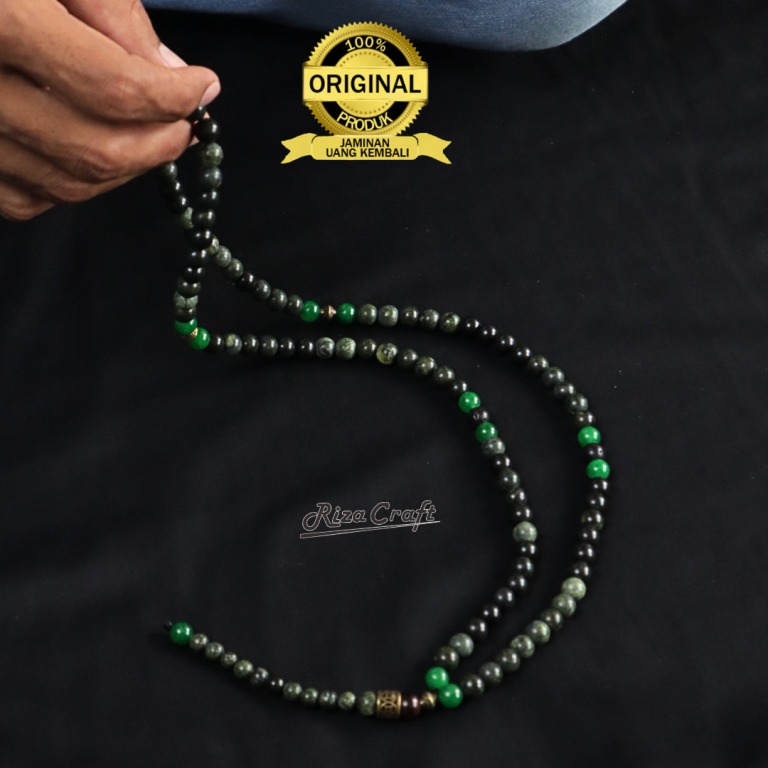 Tasbih Batu Giok Hitam Black Jade