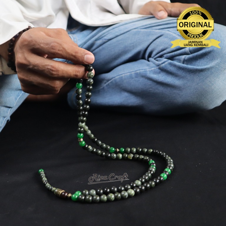 Tasbih Batu Giok Hitam Black Jade