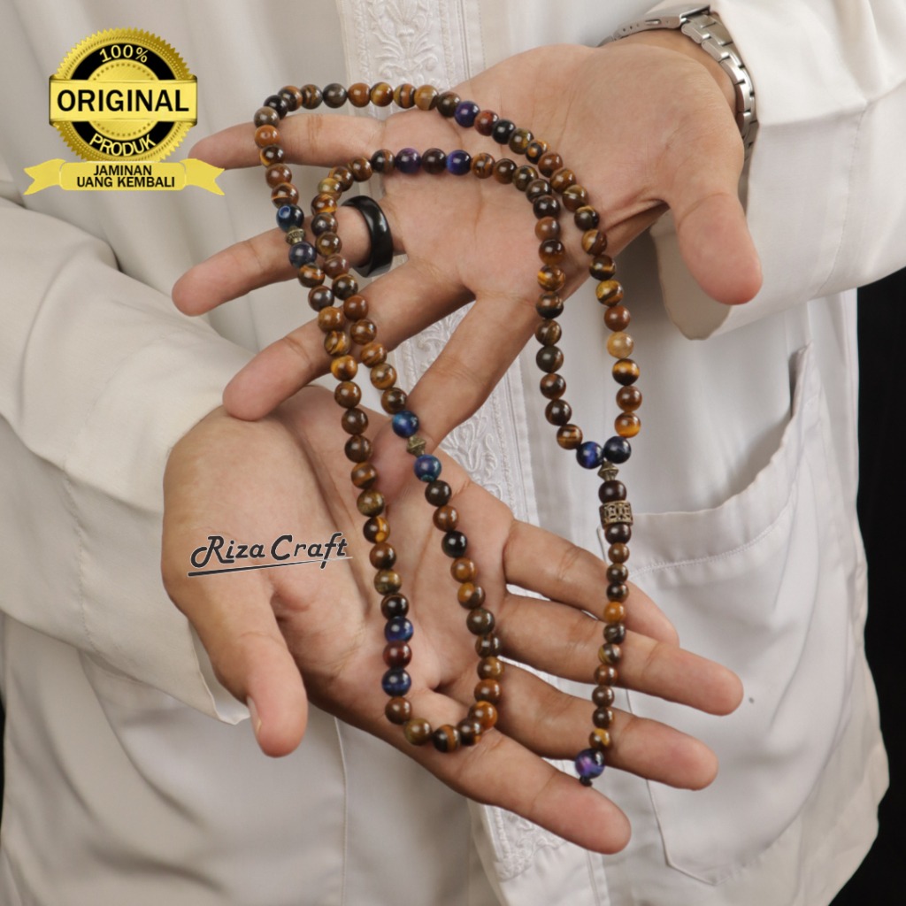 Tasbih Batu Tiger Eye Asli
