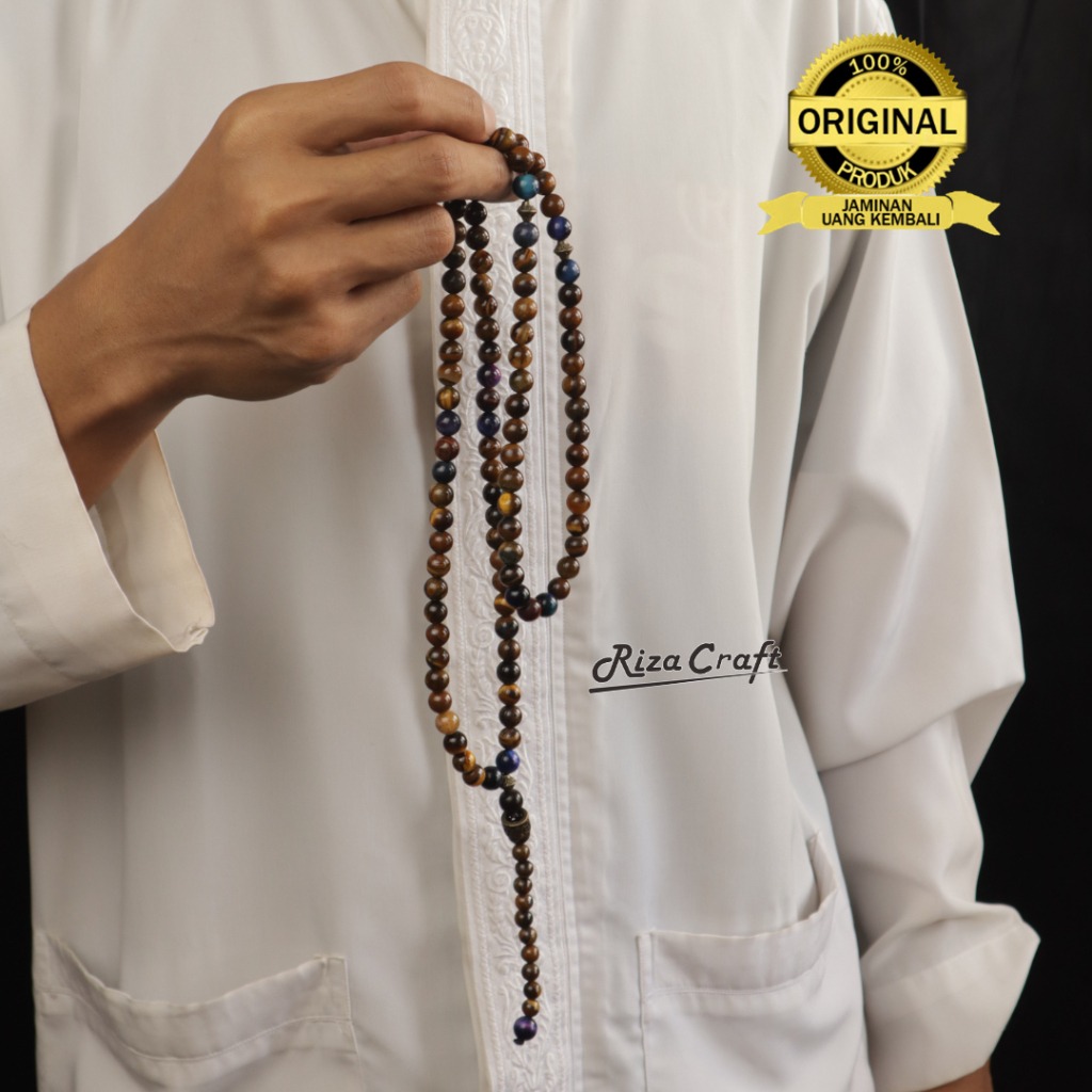 Tasbih Batu Tiger Eye Asli