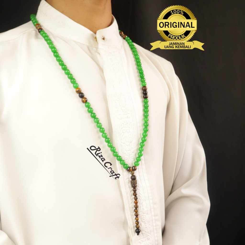 Tasbih Batu Giok Hijau Asli Cina