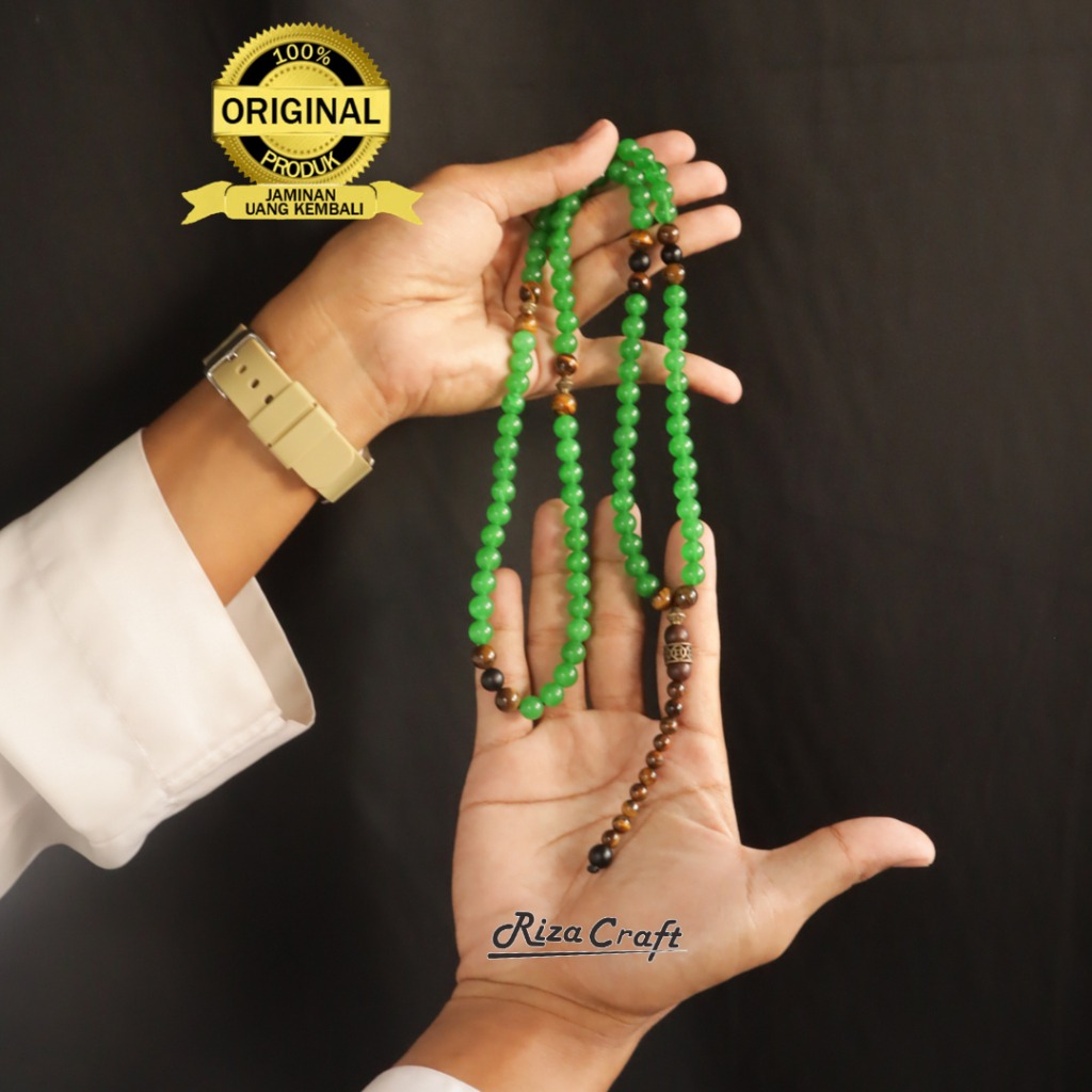 Tasbih Batu Giok Hijau Asli Cina