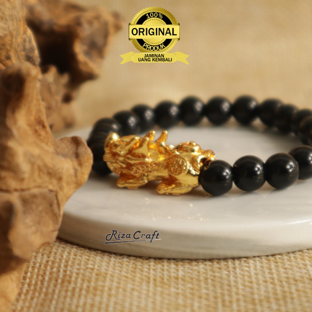 Gelang Batu Hitam Pixiu Naga