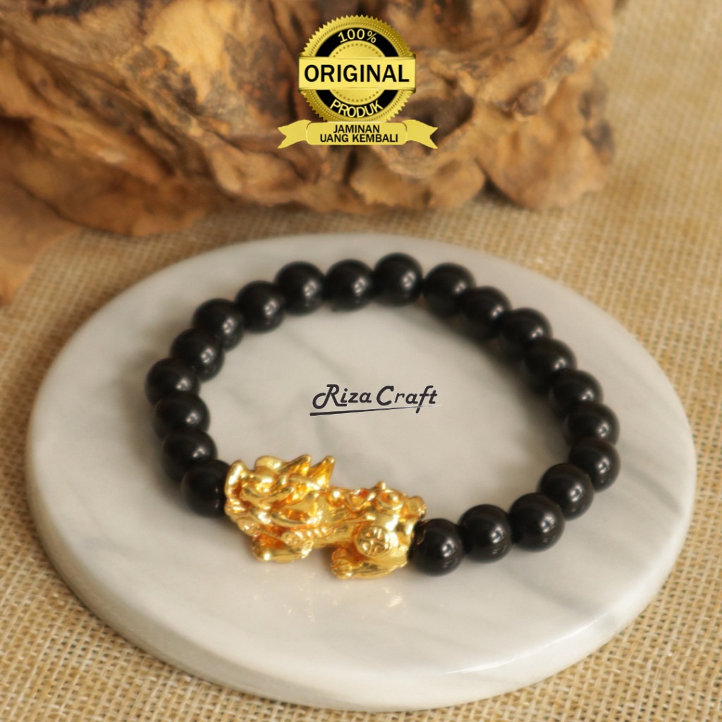 Gelang Batu Hitam Pixiu Naga