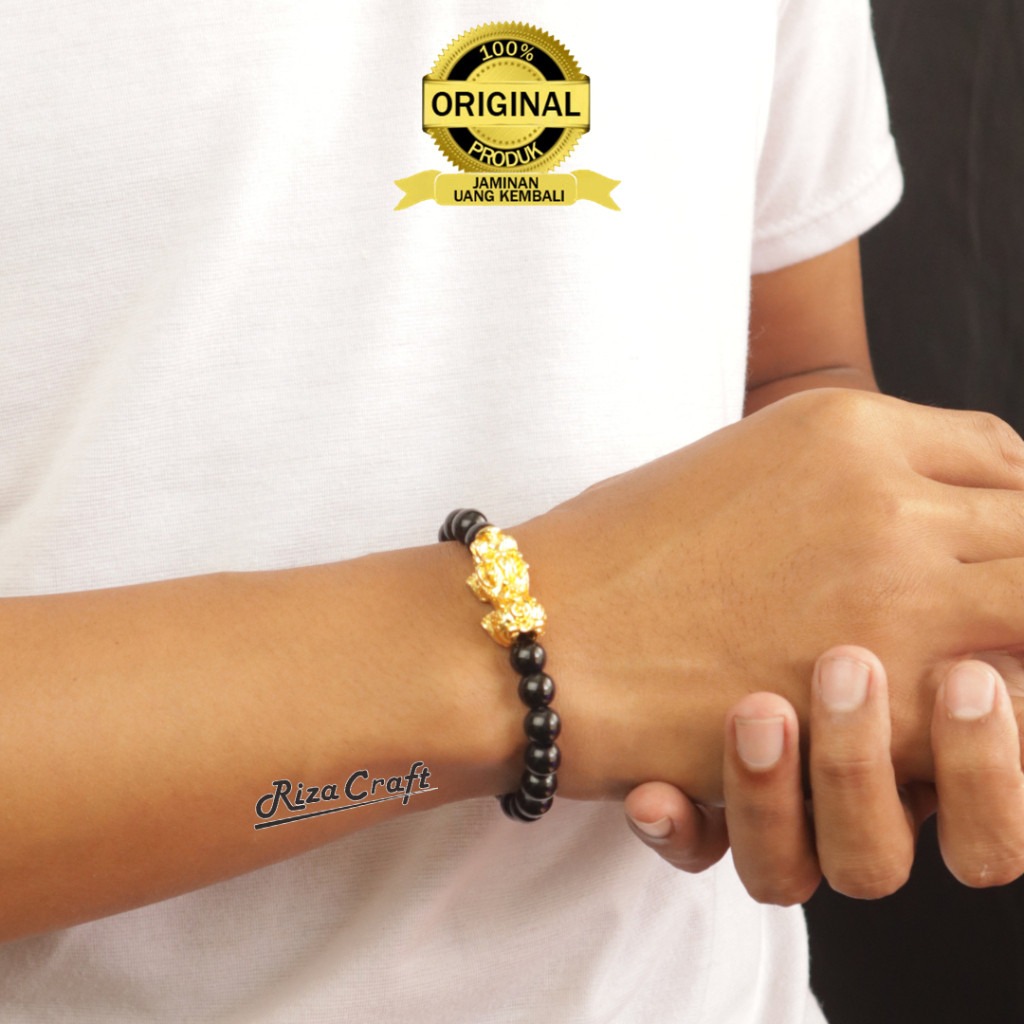 Gelang Batu Hitam Pixiu Naga