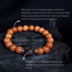 Gelang Batu Pasir Emas Kuning Natural