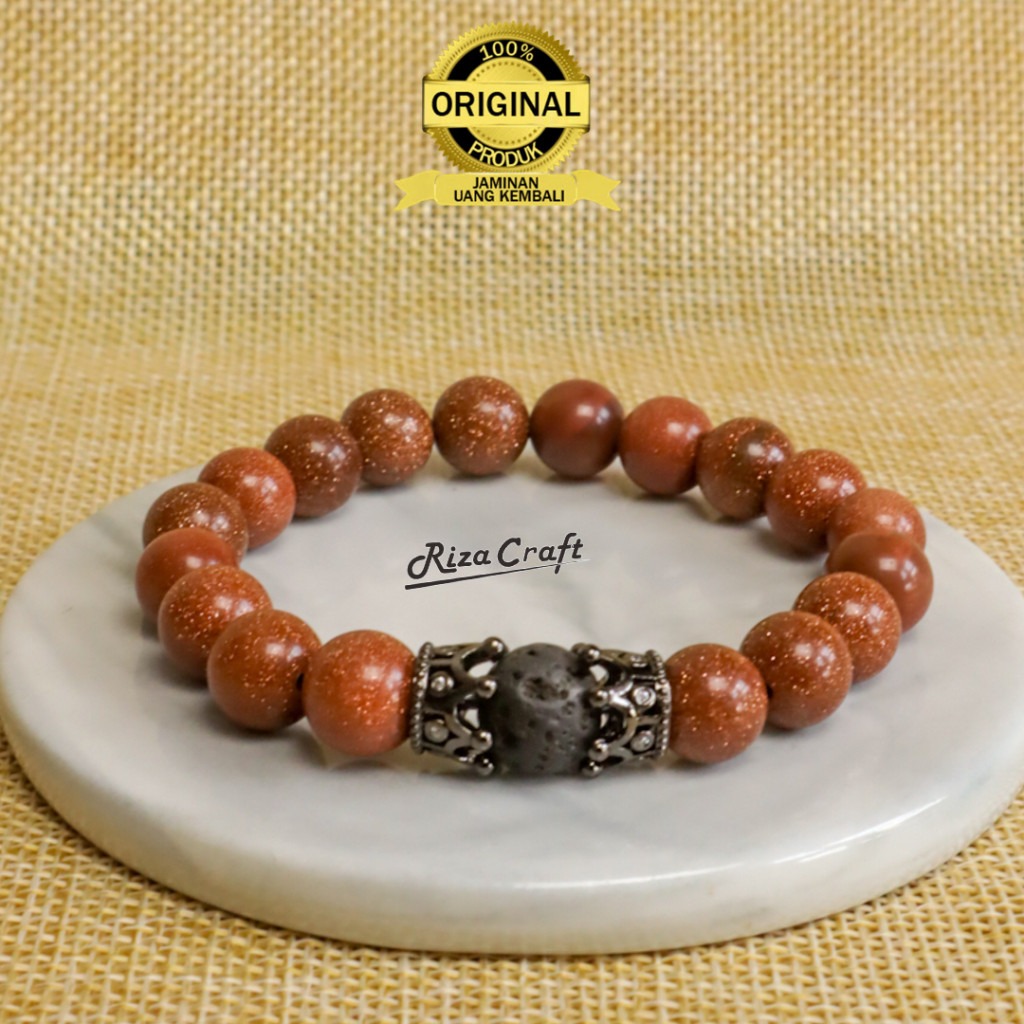Gelang Batu Pasir Emas Kuning Natural