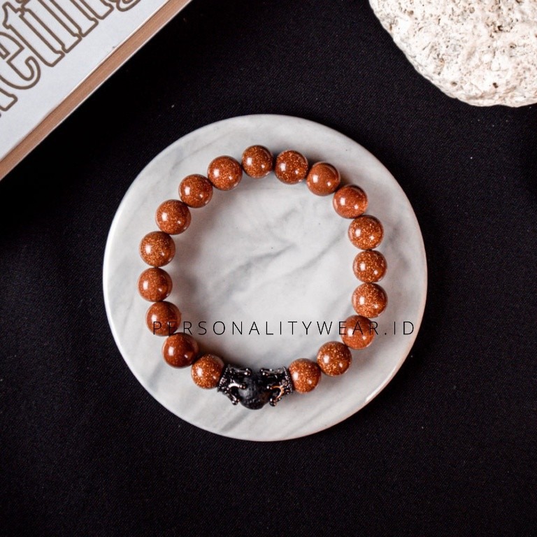 Gelang Batu Pasir Emas Kuning Natural