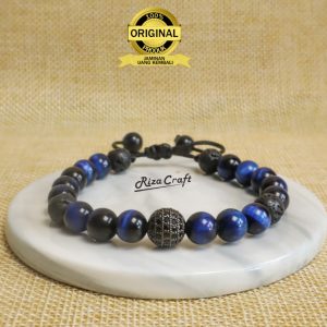 Gelang Batu Tiger Eye Biru