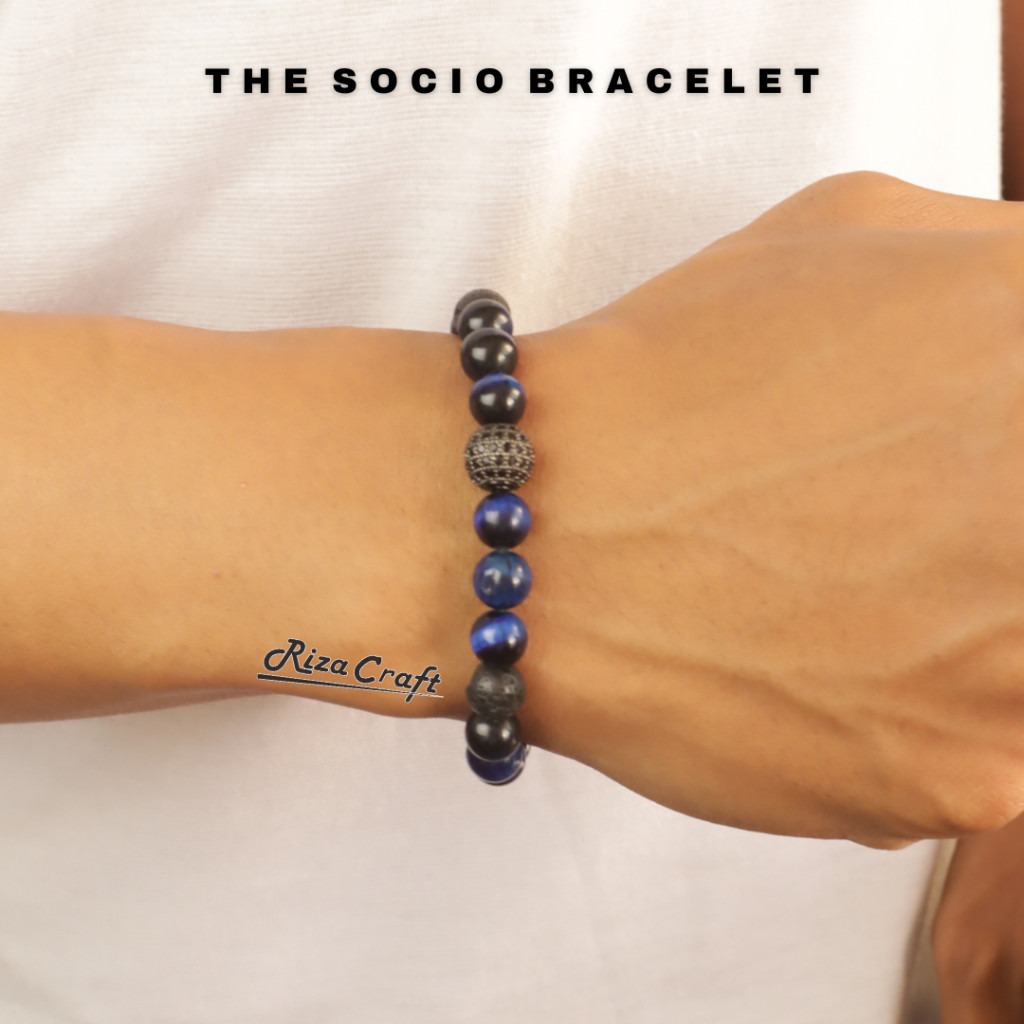 Gelang Batu Tiger Eye Biru