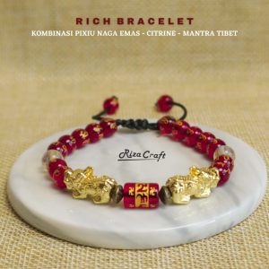 Gelang Pixiu Naga Emas Merah