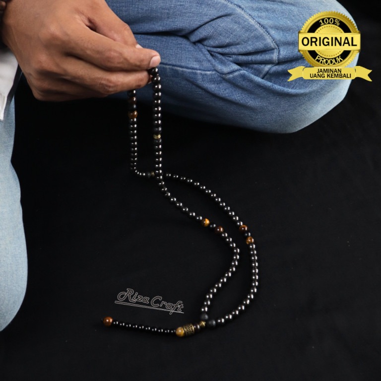 Tasbih Batu Badar Besi Hitam Alam