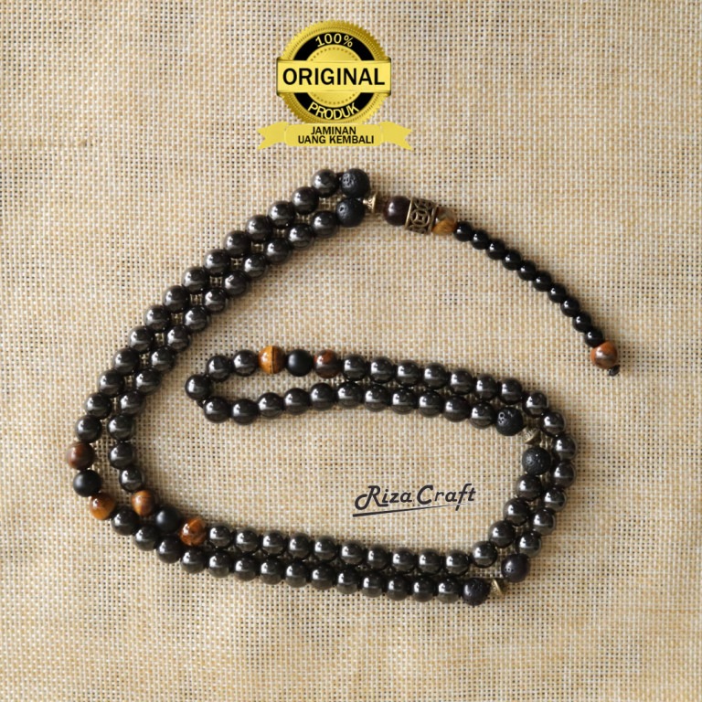 Tasbih Batu Badar Besi Hitam Alam