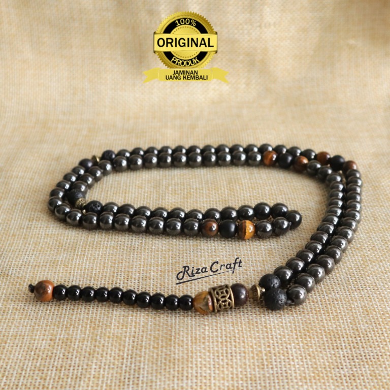Tasbih Batu Badar Besi Hitam Alam