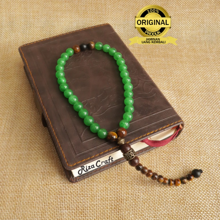 Tasbih Batu Giok Hijau Asli Original