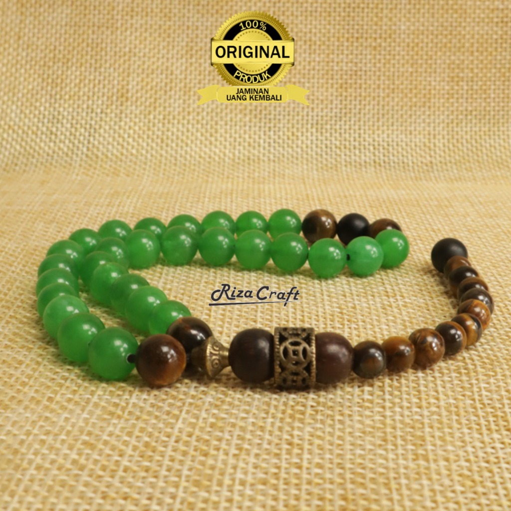 Tasbih Batu Giok Hijau Asli Original