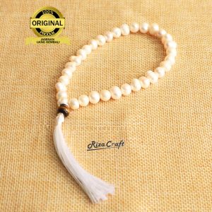 Tasbih Batu Mutiara Putih Asli Laut