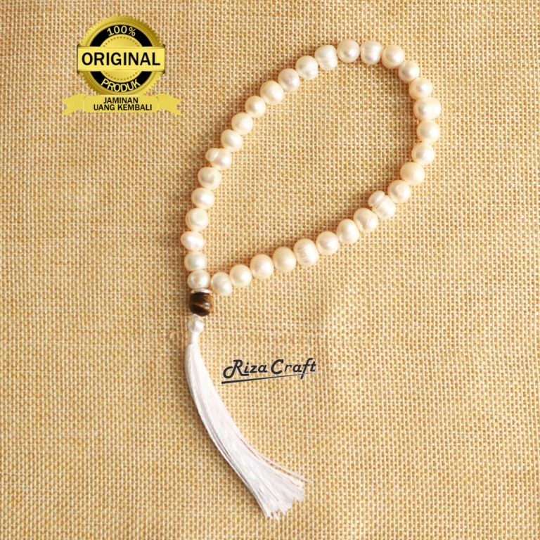 Tasbih Batu Mutiara Putih Asli Laut